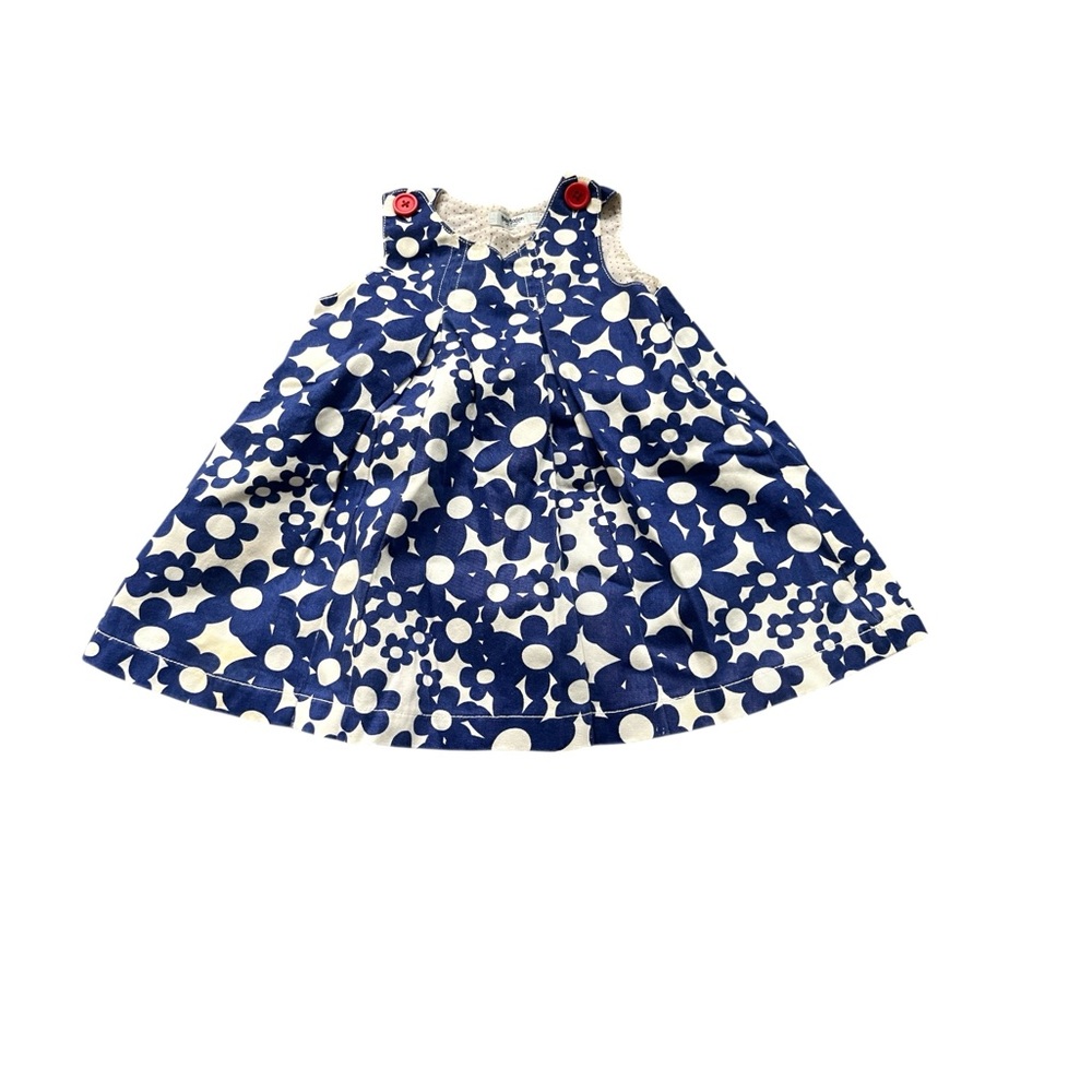 Blue and White Floral Dress baby Boden